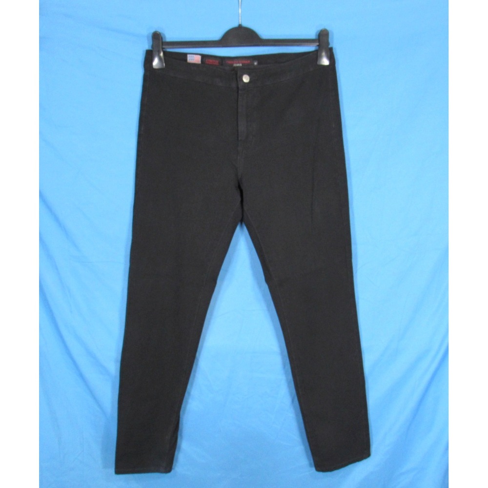 FABRIZIO GIANNI Black STRETCH FOR HIGH COMFORT Bareback SKINNY JEANS/PANTS Sz 14